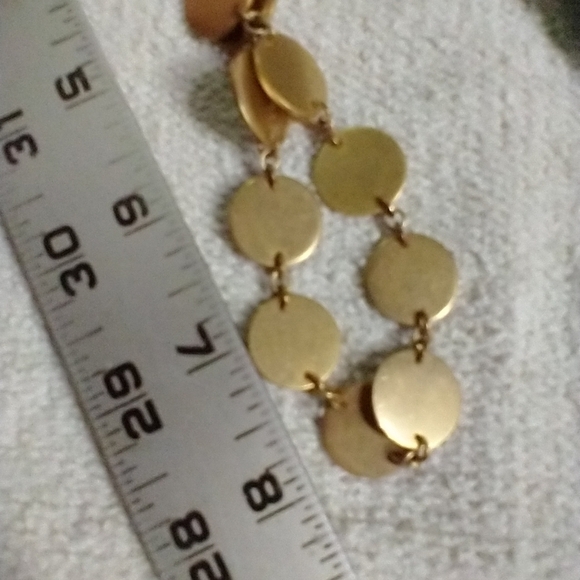 Goldtone disks toggle chain necklace - Picture 2 of 3